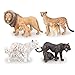 TOYMANY 8PCS 2-5Â“ Plastic Safari Animals Figure Playset Includes Baby Animals, Realistic Lion,Tiger,Cheetah,Black Panther Figurines with Cub, Cake Toppers Christmas Birthday Toy Gift for Kids Toddlers