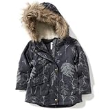 オールドネイビー OLD NAVY/ フェイクファーパーカー グレー フローラル プリント アウターダウンジャケット 4歳【並行輸入】