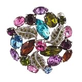Multicolor Decorative Swirl Rhinestone Pin Brooch