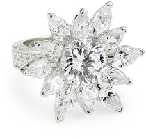 CZ by Kenneth Jay Lane "Elegant CZ" Flower Petals Ring, Size 7