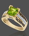 Le Vian 14k Gold Peridot (1-3/4 ct. t.w.) & Diamond (5/8 ct. t.w.) Square Ring
