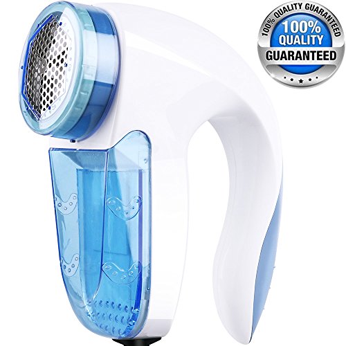 Anwenk Electric Sweater Shaver Lint Shaver Lint Remover Corded Sweater Defuzzer Fabric Clothes Shaver/Puller/Remover, Battery free, for Sweater Knitwear Carpet Blankets (Corded, Blue+White)