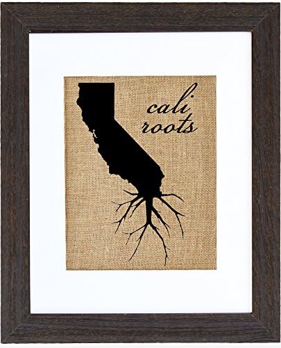 Cali Roots Burlap Wall Art Decor Driftwood 11x14 (8x10 art)