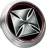 On the Edge Neon Iron Cross Clock - Model# 251001