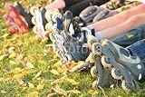 Wallmonkeys Peel and Stick Wall Decals - Feet with Roller-skates - Removable Graphic