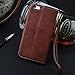 CORNMI i6 Plus Case, Premium Vintage Flip Wallet Leather Magnetic Closure Cover Skin for i6 / 6S Plus 5.5 inch with Card Slots, Cash Compartment and Wrist Strap (Brown)