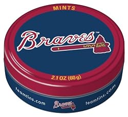 Team Mints, Atlanta Braves, 2.1-Ounce Tins (Pack of 10)
