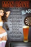 Man Cave Rules Poster Beer Sports Guys Hot Chick 9150 Collections Poster Print, 24x36