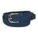 CTM Women's Elastic Braided Stretch Belt, Medium, Navy