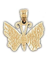 Dazzlers Solid 14k Gold Butterfly Charm Pendant Available in three colors from jewelsberry (weights: 1.2 grams only)