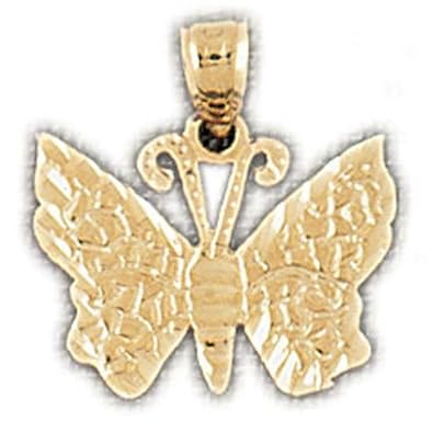 Cheap Girls Jewelry Dazzlers Solid 14k Gold Butterfly Charm Pendant Available in three colors from jewelsberry (weights: 1.2 grams only) For Sale