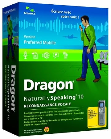 Dragon NaturallySpeaking Reconnaissance Vocale 10 (avec enregistreur numérique philips)