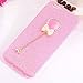 Iphone 6 case, I-Fashion Shiny Bling Glitter Rubber Case with Crystal bow pendant charm for iphone 6 iphone 6s pink