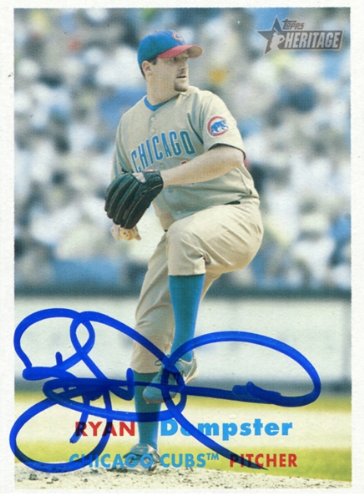 Ryan Dempster Autographed/Hand Signed 2006 Topps No.246 Chicago Cubs Baseball Card