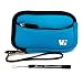 Baby Blue - Black Trim Slim Protective Soft Neoprene Cover Carrying Case Sleeve with Extra Pocket for Canon Power-Shot A490 A495 A800 A1200 A2200 A3000 IS A3100 IS A3300 IS D10 ELPH 100 HS ELPH 300 HS ELPH 310 HS Powershot Point and Shoot Digital Camera + Includes eBigValue Determination Hand Strap Key Chain
