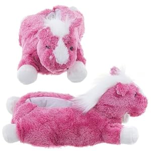 Wishpets Childrens Small Pink Horse Slippers