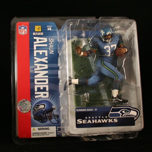SHAUN ALEXANDER / SEATTLE SEAHAWKS * BLUE JERSEY * McFarlane 6 Inch NFL 2006 Series 14 Sports Picks Action Figure