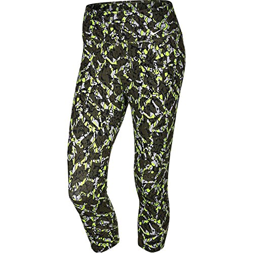 Nike Women's Legend 2.0 Dri-FIT Cotton Quake Training Capri, Volt/White