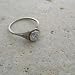 14k White Gold Unusual Art Deco Style Engraved Filigree Gold Ring, Center CZ image 2