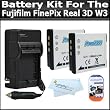 2 Pack Battery And Charger Kit Includes 2 Extended Replacement NP-50 (1100 mAH) Battery + Ac/Dc Rapid Travel Battery Charger + LCD Clear Screen Protectors For The Fujifilm FinePix Real 3D W3 Digital Camera 2 Pack Battery And Charger Kit Includes 2 Extended Replacement NP-50 (1100 mAH) Battery + Ac/Dc Rapid Travel Battery Charger + LCD Clear Screen Protectors For The Fujifilm FinePix Real 3D W3 Digital Camera