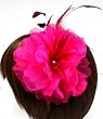 Gothic Lolita hot pink Big flower and feathers hairband
