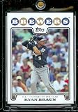 2008 Topps Baseball Cards # 101 Ryan Braun ROY - Milwaukee Brewers - MLB Baseball Trading Card in a Protective Screw Down Display Case