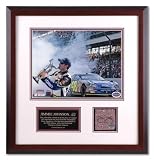 Jimmie Johnson - 2006 Brickyard - Framed 11x14 Photograph with Autographed Brick Piece