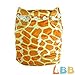 LBB One Size Reusable Pocket Cloth Diapers for Baby Girls and Boys, Giraffe
