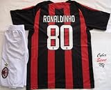 A.C. MILAN Soccer Jersey RONALDINHO Youth Size Large Age 10
