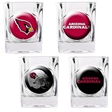 NFL Arizona Cardinals Four Piece Square Shot Glass Set (Individual Logos)