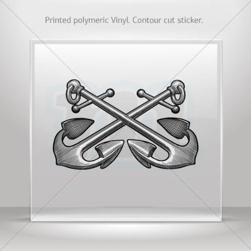 Stickers Decals Cross Anchor car helmet window Boat jet-ski Garage door 6 X 3.7 Inches Vinyl color print 0600 XZE39