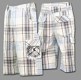 G Unit - G-Unit "Flight Club" Mens Plaid Short, Khaki or Blue