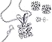 925 Sterling Silver Synthetic BirthStone Colors 2.00 Carat Total Earrings, Round Pendant 18