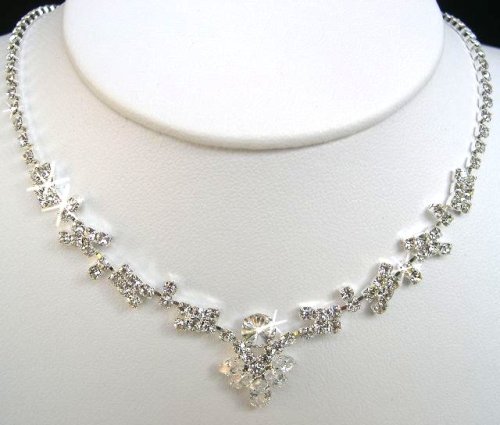 Crystal Necklace Set for Bridal Wedding Prom Pageant N1X17 Crystal Necklace Set for Bridal Wedding Prom Pageant N1X17