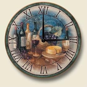 Wine Theme Kitchen Wall Clock by Artworks Home Accents