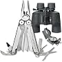 Outdoor Set03, bestehend aus: Leatherman Wave, inkl. Lederholster + Fernglas Trailite Trail 7-21x40 mm + Trailite Kompass