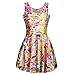 Ninimour Digital Print Rockability Scoop Skater Dress Clubwear