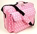 17" Pink Synthetic Leather with White Polka Dots Laptop Computer Case Notebook Bag
