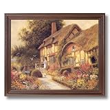 French Country Cottage Flower Landscape Picture Framed Art Print