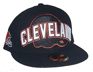 Cleveland Browns Black New Era 5950 Players Fitted Size 7 1/8 Hat Cap NFL Authentic & NEW