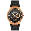 Skagen Men's 809XLTRB Titanium Collection Multifunction Black Mesh Titanium Watch