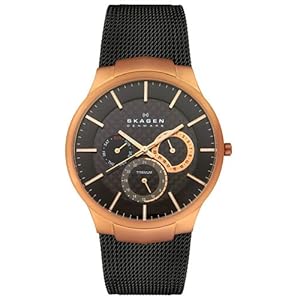 Skagen Men 809XLTRB Titanium Collection Multifunction Black Mesh Titanium Watch