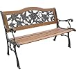 DC America SLP2660BRSP Rose Resin Back Park Bench- Bronze