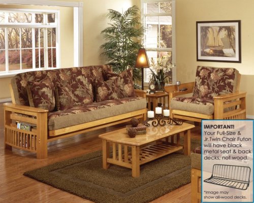 Futon Furniture Set in Golden Oak - Portofino - FSET-1