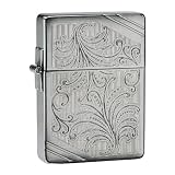 New - Brushed Chrome, Elegant Engraving, 1935 Replica by Zippo