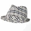 100% Cotton Scottish Plaid Fedora Trilby Hat Cream with Multi-colors L/XL