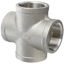 Stainless Steel 316 Cast Pipe Fitting, Cross, Class 150, NPT Female