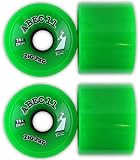 Abec 11 Longboard Wheels zig zags Green 70mm 78a (Set of 4)
