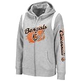 NFL Reebok Cincinnati Bengals Women's Logo Splash Hoodie - Ash (Small)