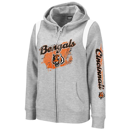 NFL Reebok Cincinnati Bengals Women's Logo Splash Hoodie - Ash (Small) Amazon.com